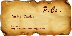 Perka Csaba névjegykártya